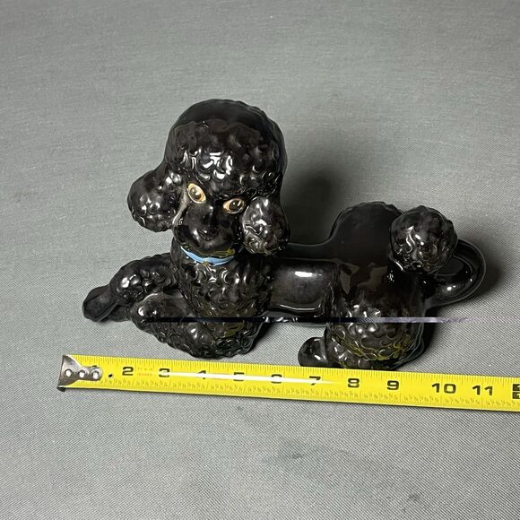 Vintage Large Black Poodle Ceramic Atlantic Mold Pottery Dog Figure-Retro-MCM - Picture 9 of 16